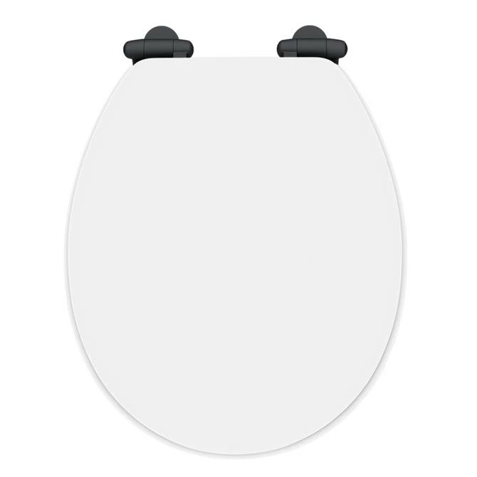 Toreno High Gloss White MDF Bottom Fixing Toilet Seat Matt Black Hinges 3 Toreno High Gloss White MDF Bottom Fixing Toilet Seat Matt Black Hinges