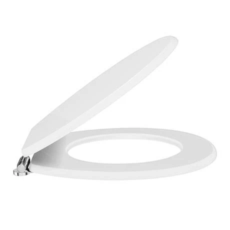 Toreno High Gloss White MDF Bottom Fixing Soft Close Toilet Seat with Chrome Hinges 4 Toreno High Gloss White MDF Bottom Fixing Soft Close Toilet Seat with Chrome Hinges - Image 2