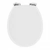 Toreno High Gloss White MDF Bottom Fixing Soft Close Toilet Seat with Chrome Hinges -TOILET ACCESSORIES Sales MSC020 p1