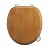 Burlington Bar Hinged Golden Oak Toilet Seat with Lift Handles -TOILET ACCESSORIES Sales S11 A51CHR P