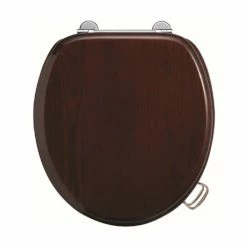 Burlington Bar Hinged Mahogany Toilet Seat with Lift Handles