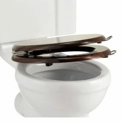 Burlington Soft Close Mahogany Toilet Seat with Lift Handles