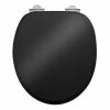 Burlington Soft Close Toilet Seat with Chrome Hinges - Gloss Black -TOILET ACCESSORIES Sales S40 P