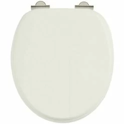 Burlington Soft Close Toilet Seat with Chrome Hinges - Sand