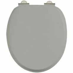 Burlington Soft Close Toilet Seat with Chrome Hinges - Dark Olive