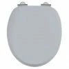 Burlington Soft Close Toilet Seat with Chrome Hinges - Classic Grey