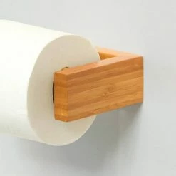 Slimline Toilet Roll Holder Bamboo -TOILET ACCESSORIES Sales STRHBB D1 460