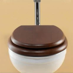 Silverdale Mahogany Wooden High/Low Level Toilet Seat with Incalux Hinges