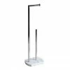 Trafalgar White Marble Effect Freestanding Toilet Roll & Spare Paper Holder -TOILET ACCESSORIES Sales TRWSPC P