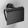 Venice Black Toilet Roll Holder with Cover 1 Venice Black Toilet Roll Holder with Cover -TOILET ACCESSORIES Sales VBLKA08 P
