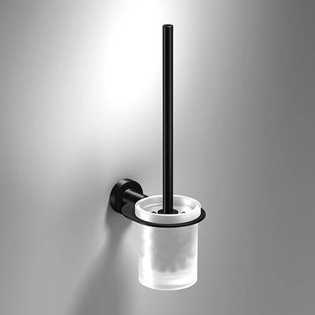 Venice Black Wall Mounted Toilet Brush & Holder 3 Venice Black Wall Mounted Toilet Brush & Holder