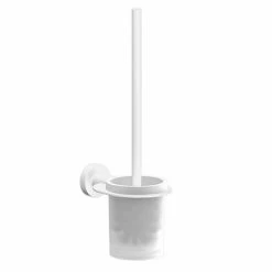 Venice White Wall Mounted Toilet Brush & Holder