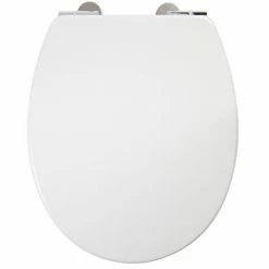 Croydex Anti-Bacterial Thermoset Toilet Seat with Slow-Close Easy-Fit Hinge - Gloss White