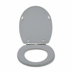 Croydex Lugano Grey Flexi-Fix Toilet Seat with Soft Close and Quick Release - WL601031H -TOILET ACCESSORIES Sales WL601031H D2 460