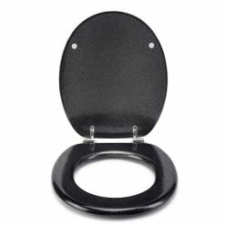 Croydex Flexi-Fix Black Quartz Effect Anti-Bacterial Toilet Seat - WL601821H -TOILET ACCESSORIES Sales WL601821H ai3 460