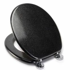 Croydex Flexi-Fix Black Quartz Effect Anti-Bacterial Toilet Seat - WL601821H -TOILET ACCESSORIES Sales WL601821H ai4 460