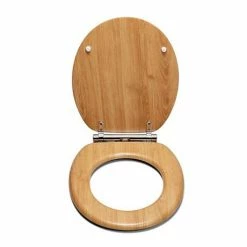 Croydex Hartley Oak Effect Toilet Seat with Soft Close and Quick Release - WL605076H -TOILET ACCESSORIES Sales WL605076H D2 460