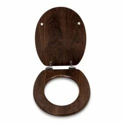 Croydex Molvena Walnut Effect Flexi-Fix Toilet Seat - WL610477H -TOILET ACCESSORIES Sales WL610477H D2 460