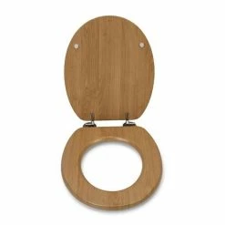 Croydex Tramonti Oak Effect Flexi-Fix Toilet Seat - WL610576H -TOILET ACCESSORIES Sales WL610576H D2 460