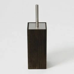 Wooden Toilet Brush & Holder Dark Oak -TOILET ACCESSORIES Sales WTBHDO D1 460