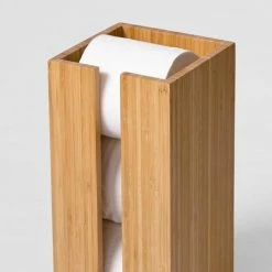 Wooden Spare Toilet Roll Storage Box Bamboo -TOILET ACCESSORIES Sales WTRBBB D3 460