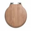 Imperial Etoile Soft Close Toilet Seat with Chrome Hinges - Natural Oak