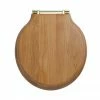 Imperial Etoile Standard Toilet Seat with Antique Gold Hinges - Natural Oak