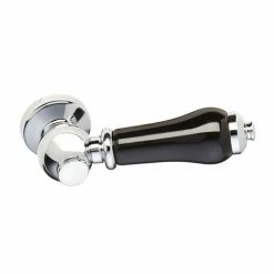Imperial Chrome & Black Ceramic Cistern Lever Handle