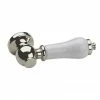 Imperial Polished Nickel Cistern Lever Handle with White Ceramic Handle -TOILET ACCESSORIES Sales XO12000300 P