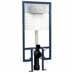 Hudson Reed Round Dual Flush Concealed WC Cistern with Wall Hung Frame - XTY009R