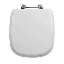 Imperial Radcliffe Standard Toilet Seat with Chrome Hinges - Gloss White